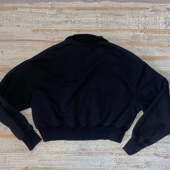 Women’s Nike Sportswear Phoenix Fleece Black Half Zip Cropped Pullover - Picture 8 of 8